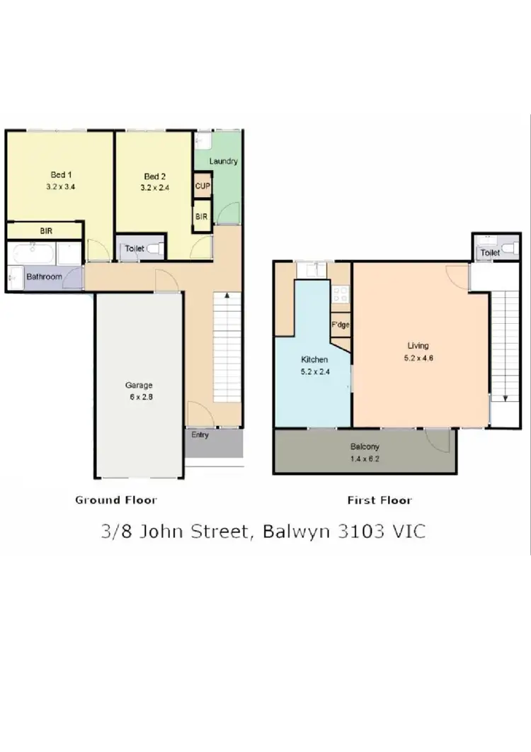 Floorplan of Homely townhouse listing, 3/8 John Street, Balwyn VIC 3103