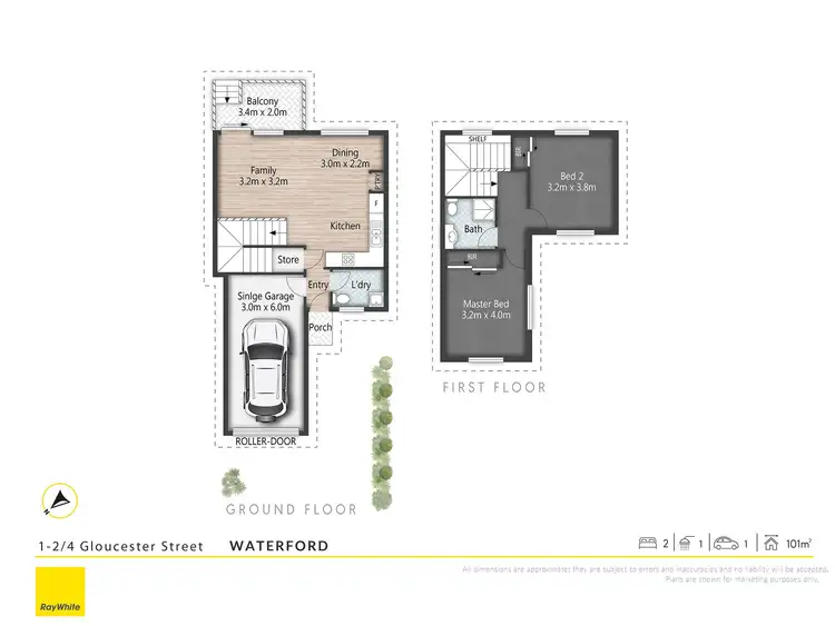 Floorplan of Homely townhouse listing, 1/2-4 Gloucester Street, Waterford QLD 4133