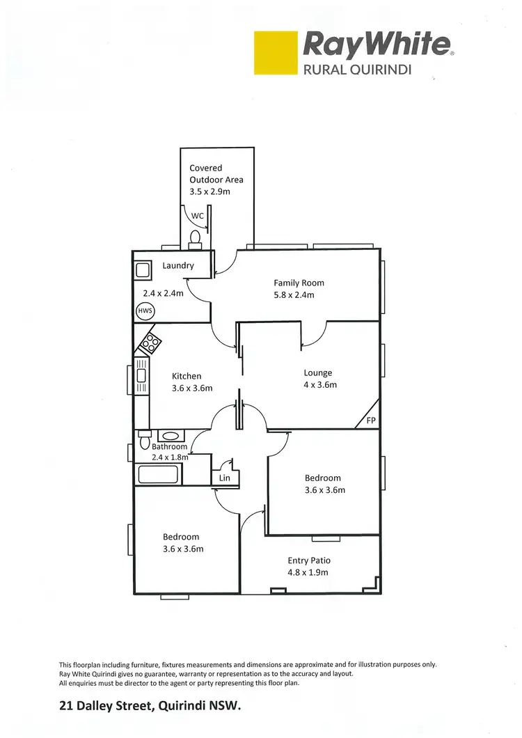 Floorplan of Homely house listing, 21 Dalley Street, Quirindi NSW 2343