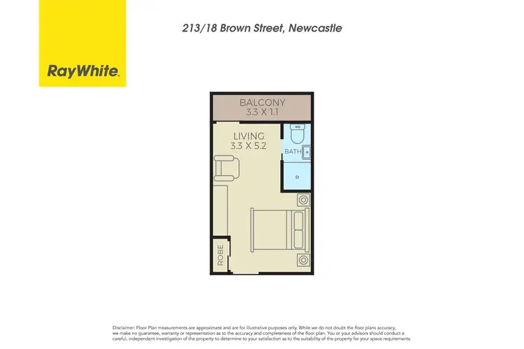 Floorplan of Homely unit listing, 213/18 Brown Street, Newcastle NSW 2300