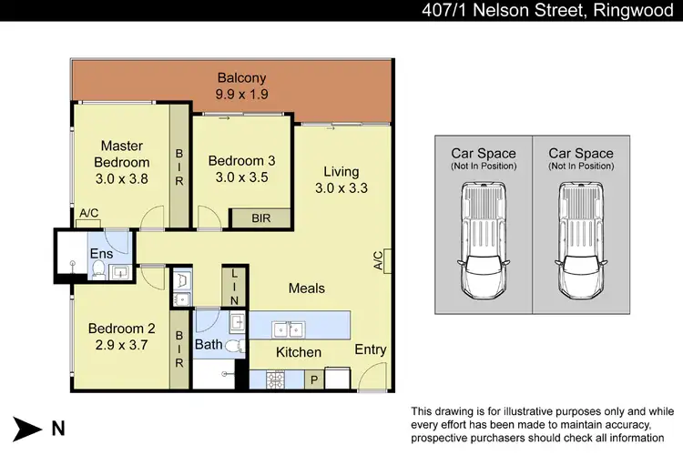 Floorplan of Homely apartment listing, 407/1A Nelson Street, Ringwood VIC 3134