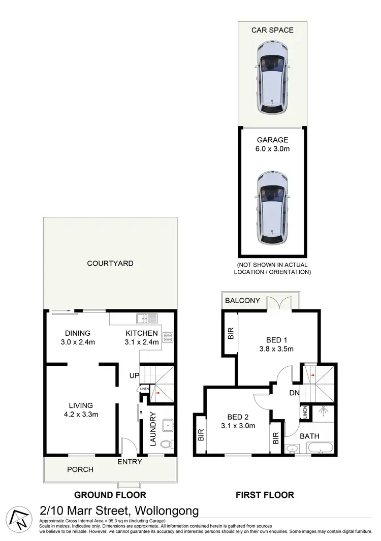 Floorplan of Homely townhouse listing, 2/10 Marr Street, Wollongong NSW 2500
