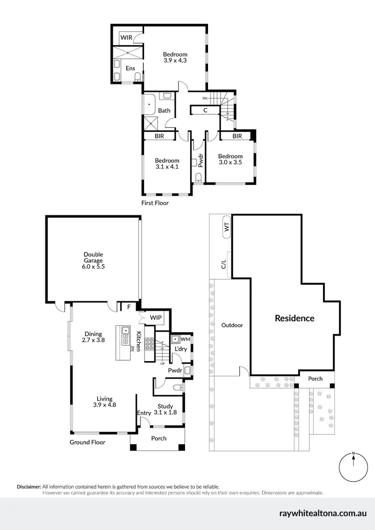 Floorplan of Homely townhouse listing, 1/14 Primula Avenue, Brooklyn VIC 3012