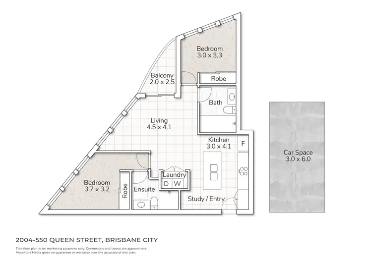 Floorplan of Homely apartment listing, 2004/550 Queen Street, Brisbane City QLD 4000