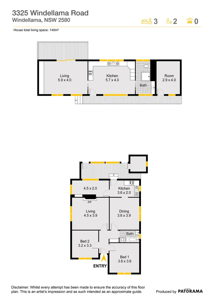 Floorplan of Homely rural property listing, 3325 Windellama Road, Goulburn NSW 2580