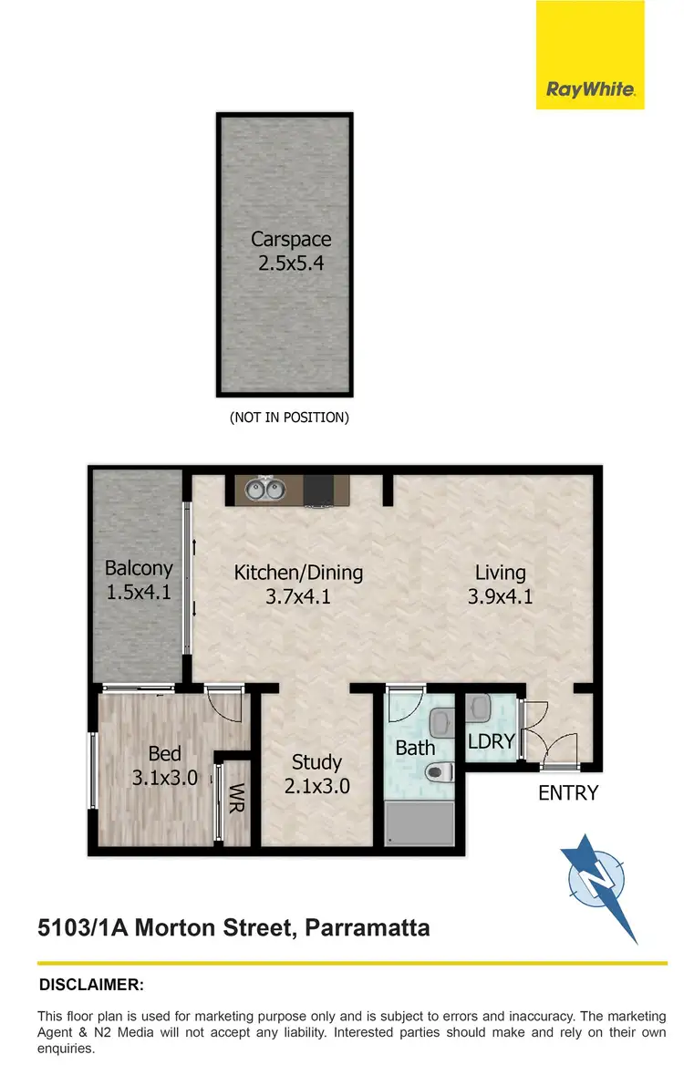 Floorplan of Homely apartment listing, 5103/1A Morton Street, Parramatta NSW 2150