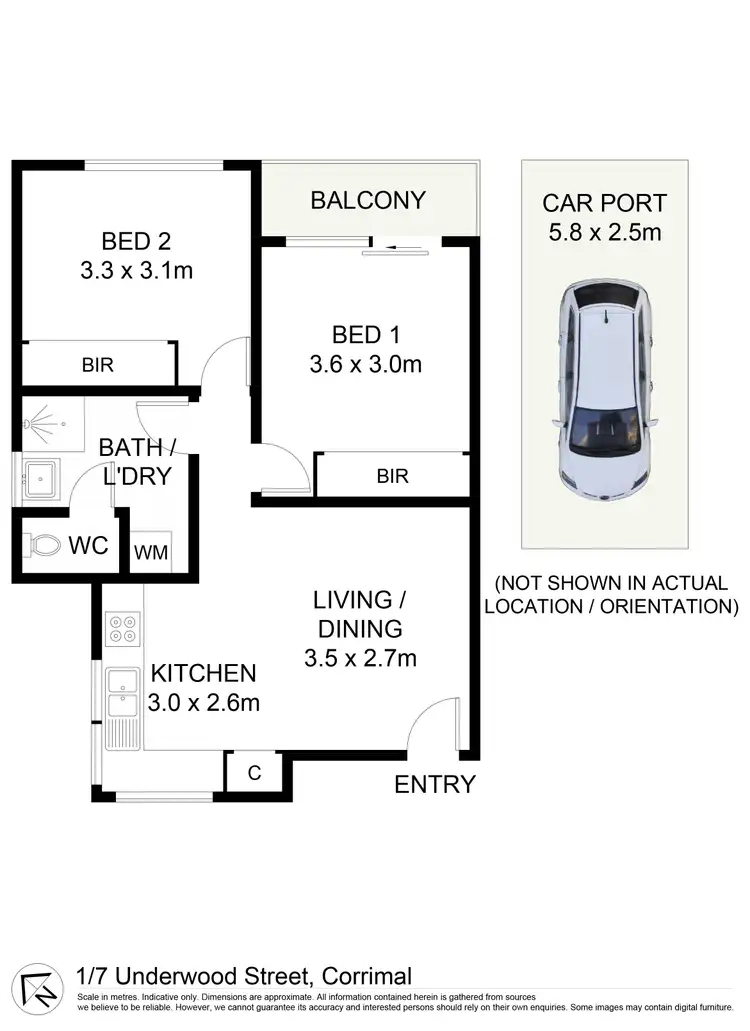 Floorplan of Homely unit listing, 1/7 Underwood Street, Corrimal NSW 2518