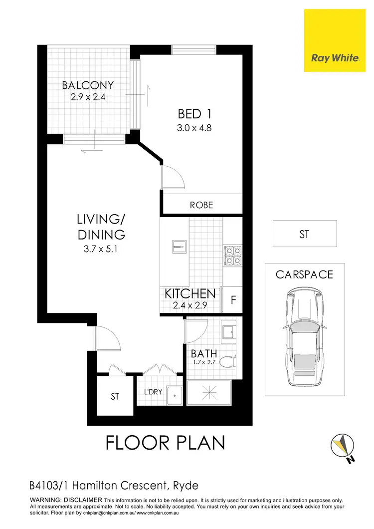 Floorplan of Homely apartment listing, B4103/1 Hamilton Cres., Ryde NSW 2112