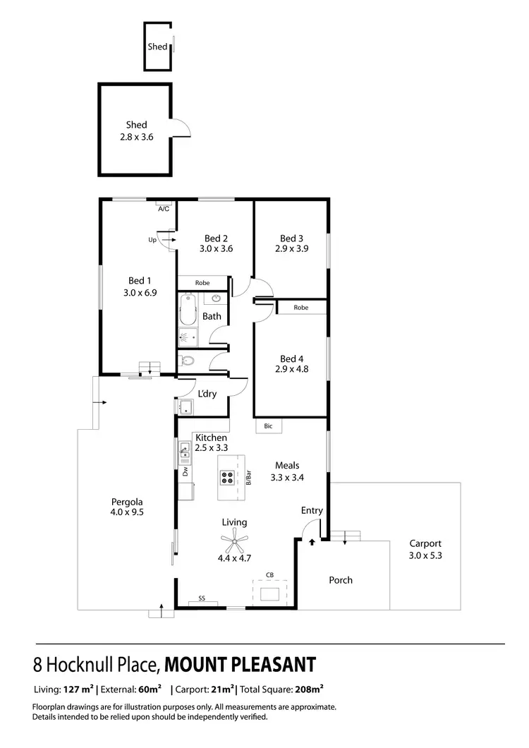 Floorplan of Homely house listing, 8 Hocknull Place, Mount Pleasant SA 5235