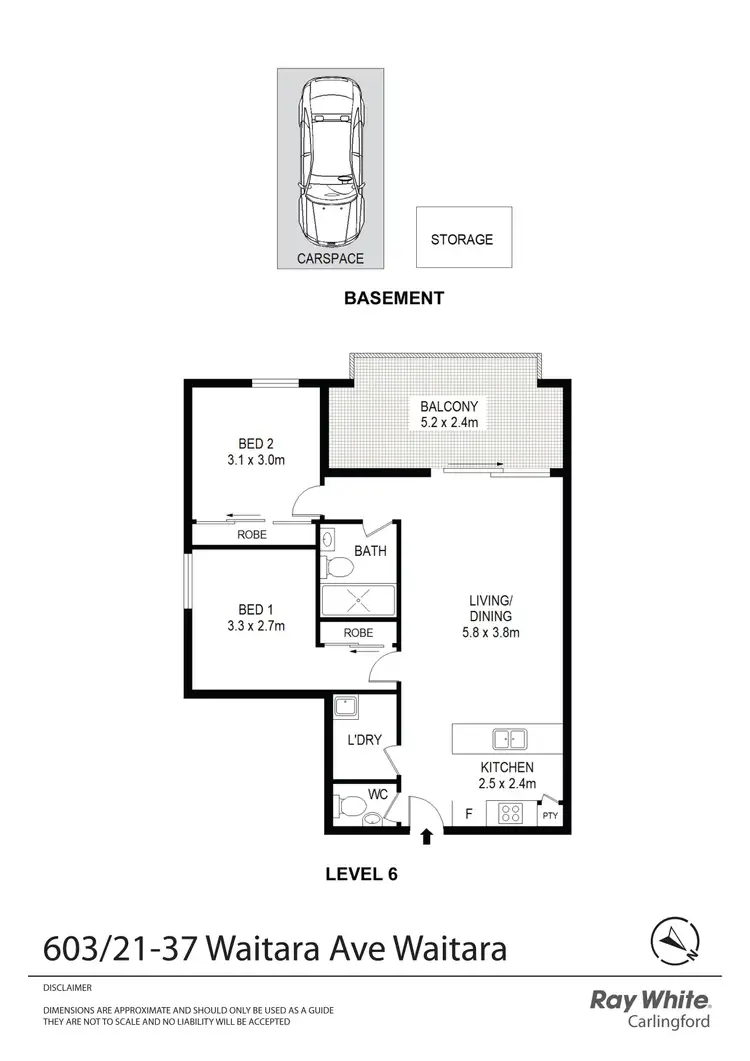 Floorplan of Homely apartment listing, 603/21-37 Waitara Avenue, Waitara NSW 2077