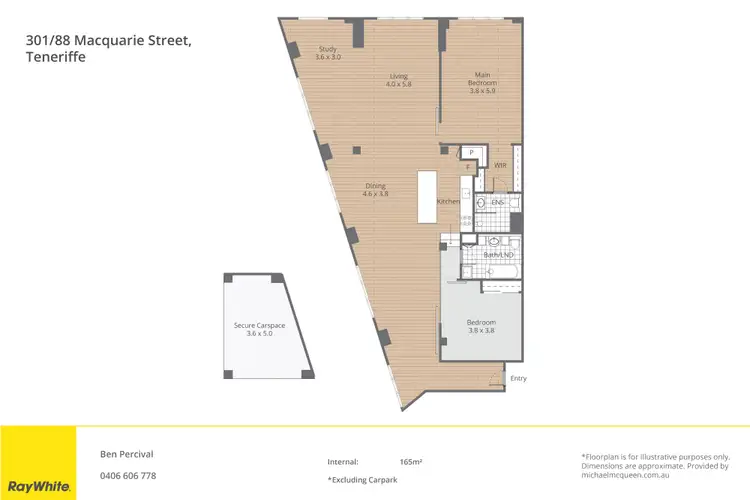 Floorplan of Homely apartment listing, 301/88 Macquarie Street, Teneriffe QLD 4005