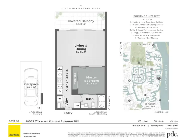 Floorplan of Homely unit listing, 405/33-37 Madang Crescent, Runaway Bay QLD 4216