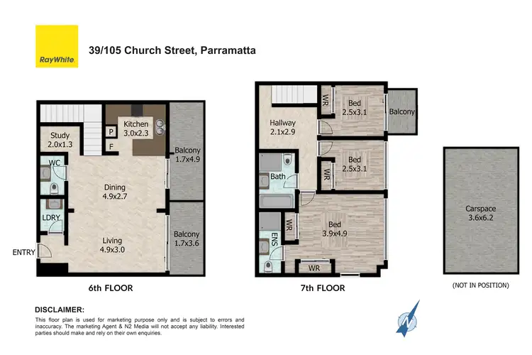 Floorplan of Homely apartment listing, 39/105-107 Church Street, Parramatta NSW 2150