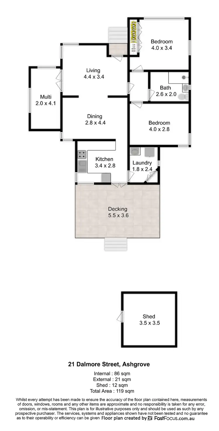 Floorplan of Homely house listing, 21 Dalmore Street, Ashgrove QLD 4060