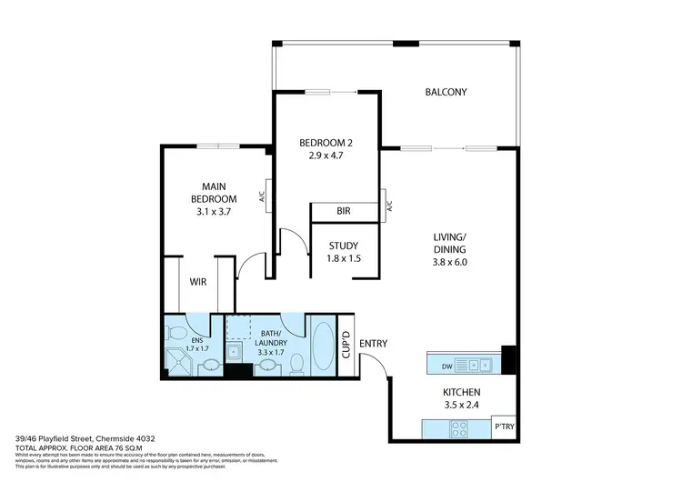 Floorplan of Homely unit listing, 39/46 Playfield Street, Chermside QLD 4032
