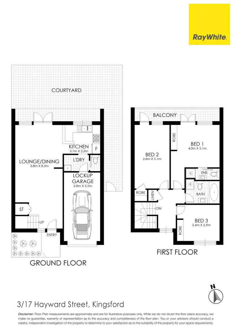 Floorplan of Homely townhouse listing, 3/17 Hayward Street, Kingsford NSW 2032