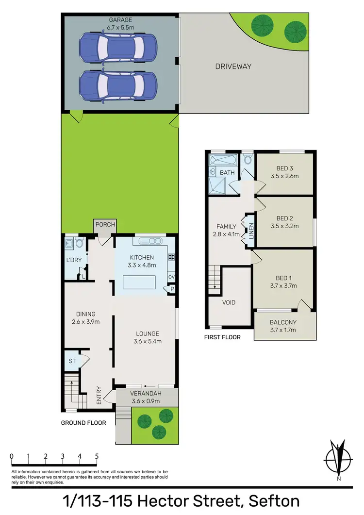Floorplan of Homely townhouse listing, 1/113-115 Hector Street, Sefton NSW 2162