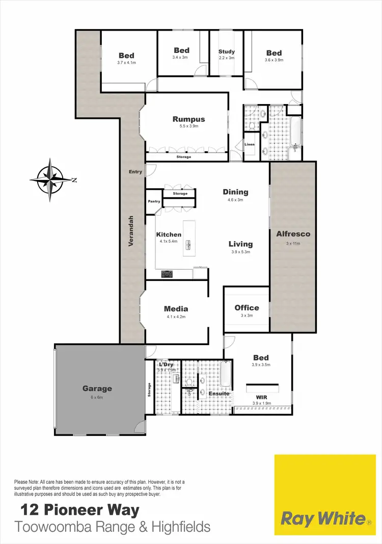 Floorplan of Homely house listing, 12 Pioneer Way, Gowrie Junction QLD 4352