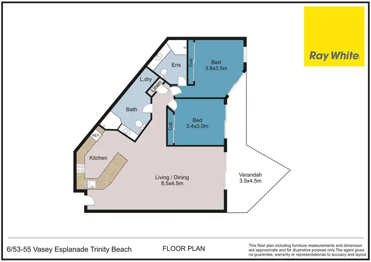 Floorplan of Homely unit listing, 6/53-55 Vasey Esplanade, Trinity Beach QLD 4879
