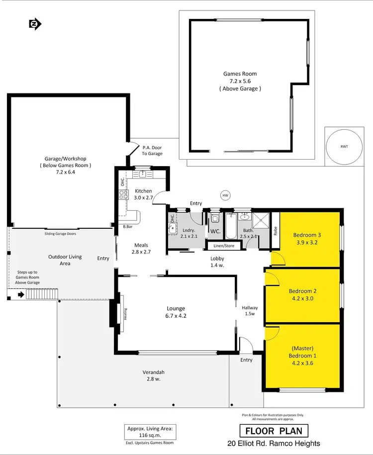 Floorplan of Homely house listing, 20 Elliott Road, Ramco Heights SA 5322