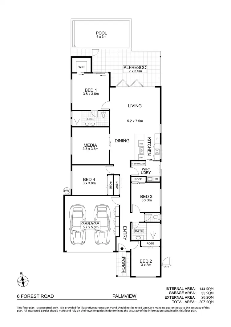 Floorplan of Homely house listing, 6 Forest Road, Palmview QLD 4553