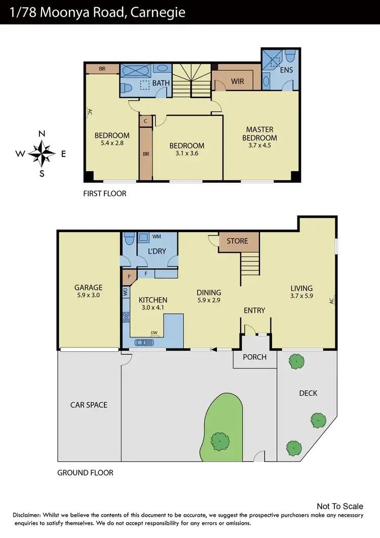 Floorplan of Homely townhouse listing, 1/78 Moonya Road, Carnegie VIC 3163