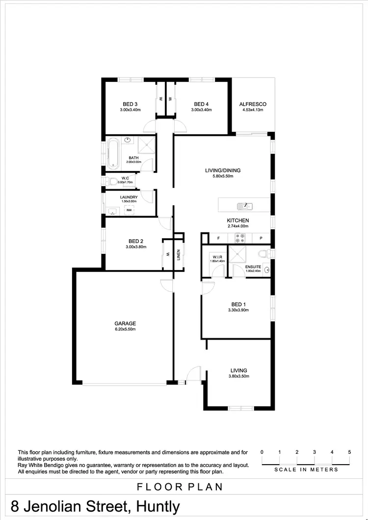 Floorplan of Homely house listing, 8 Jenolian Street, Huntly VIC 3551