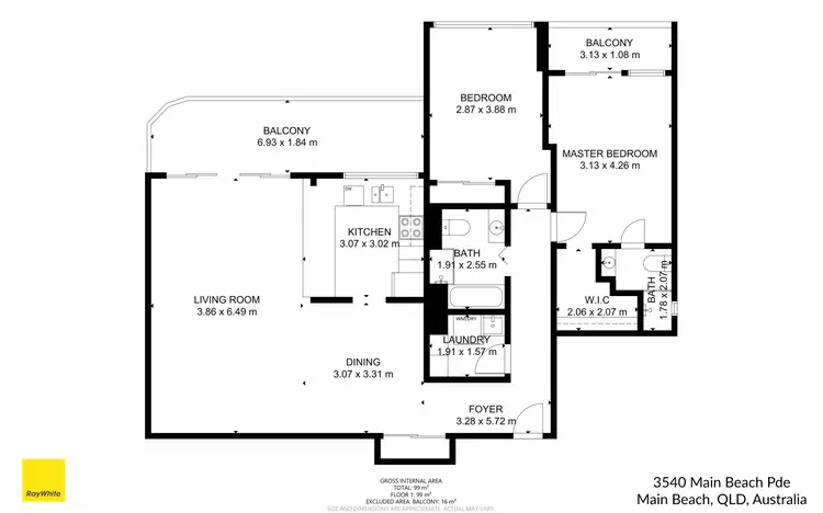 Floorplan of Homely apartment listing, 9C/3540 Main Beach Parade, Main Beach QLD 4217