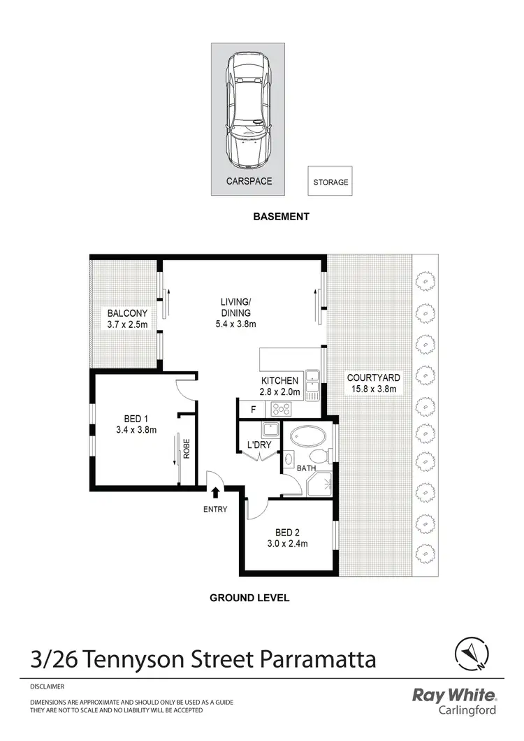 Floorplan of Homely apartment listing, 3/26 Tennyson Street, Parramatta NSW 2150