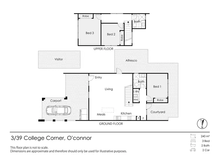 Floorplan of Homely townhouse listing, 3/39 College Corner, O'connor WA 6163