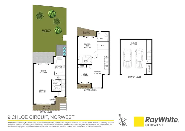 Floorplan of Homely townhouse listing, 9 Chloe Circuit, Norwest NSW 2153