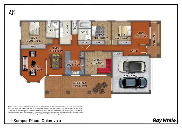 Floorplan of Homely house listing, 41 Semper Place, Calamvale QLD 4116