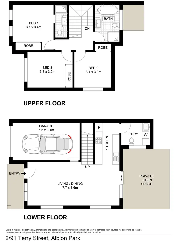 Floorplan of Homely townhouse listing, 2/91 Terry Street, Albion Park NSW 2527