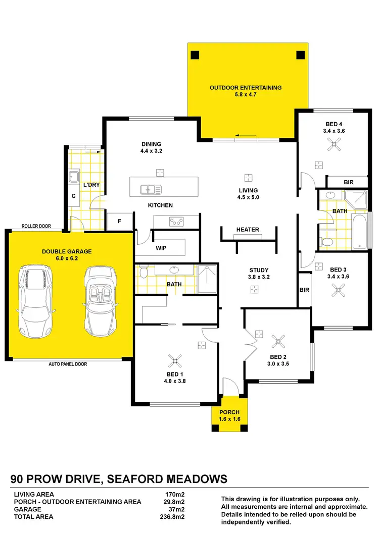 Floorplan of Homely house listing, 90 Prow Drive, Seaford Meadows SA 5169