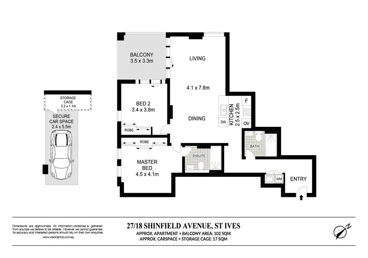 Floorplan of Homely apartment listing, 27/18 Shinfield Avenue, St Ives NSW 2075