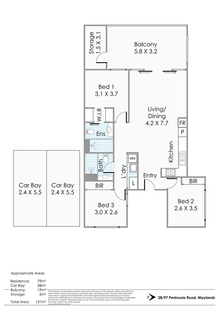 Floorplan of Homely apartment listing, 28/97 Peninsula Road, Maylands WA 6051