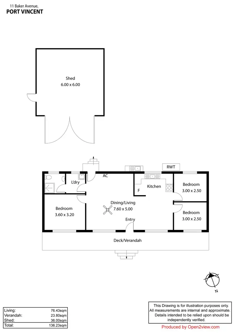 Floorplan of Homely house listing, 11 Baker Avenue, Port Vincent SA 5581