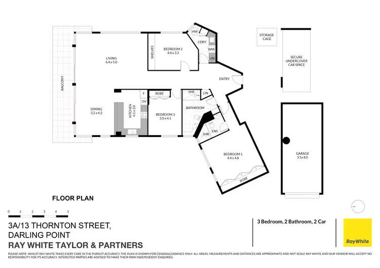 Floorplan of Homely apartment listing, 3A/13 Thornton Street, Darling Point NSW 2027