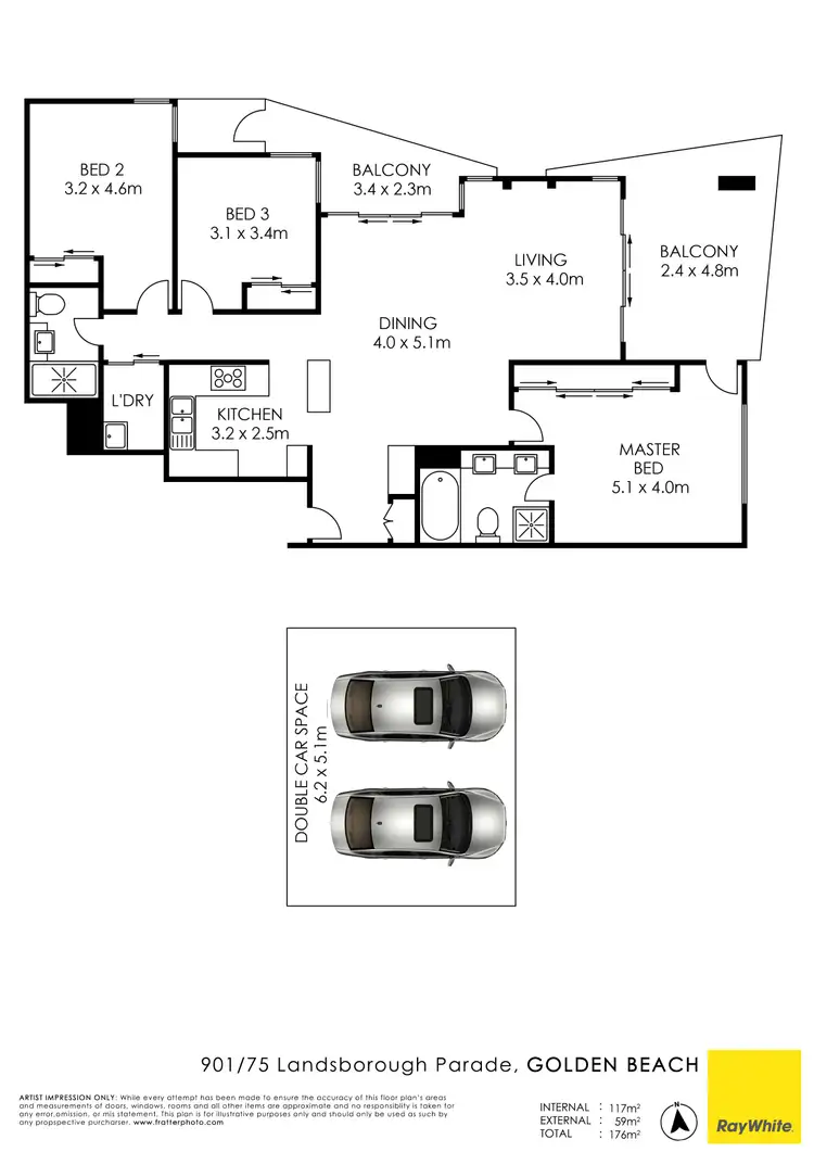 Floorplan of Homely unit listing, Unit 901/75 Landsborough Parade, Golden Beach QLD 4551