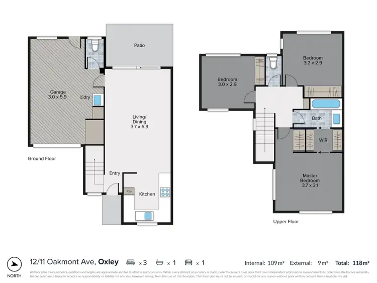Floorplan of Homely townhouse listing, 12/11 Oakmont Avenue, Oxley QLD 4075
