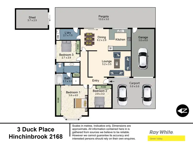 Floorplan of Homely house listing, 3 Duck Place, Hinchinbrook NSW 2168