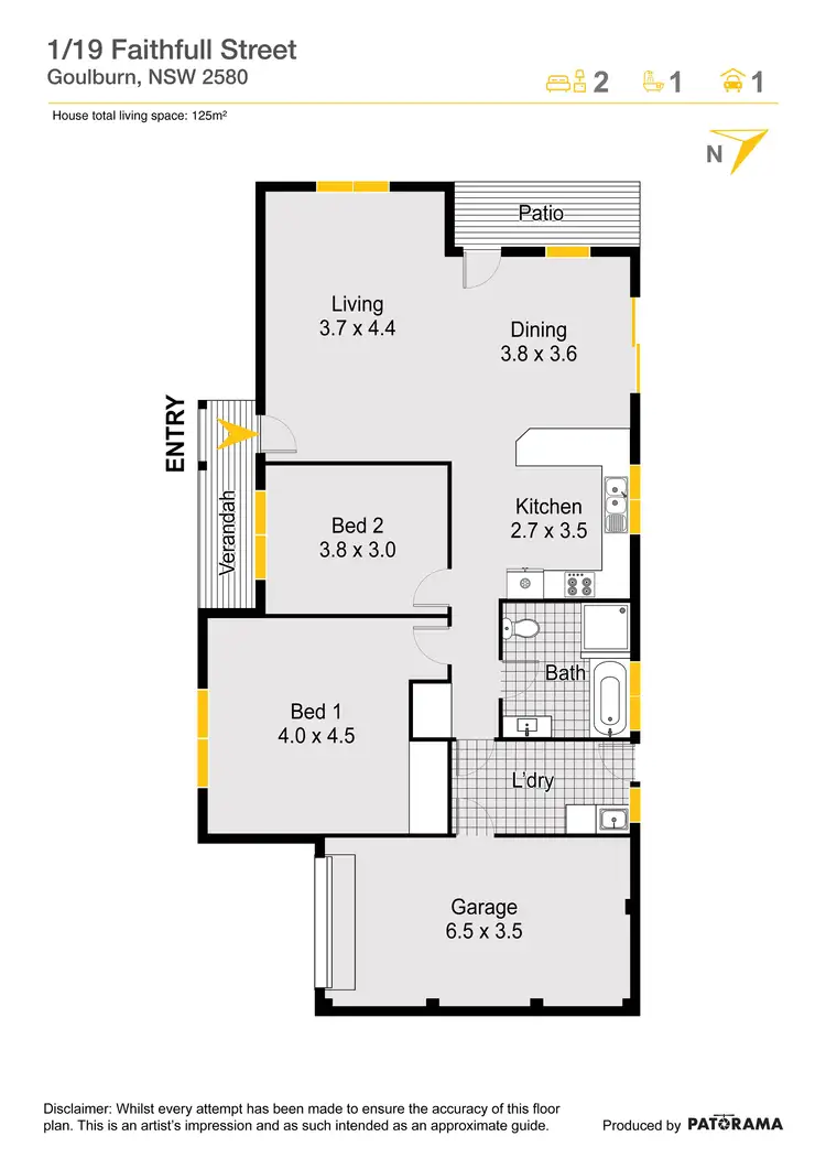 Floorplan of Homely house listing, 1/19 Faithful Street, Goulburn NSW 2580
