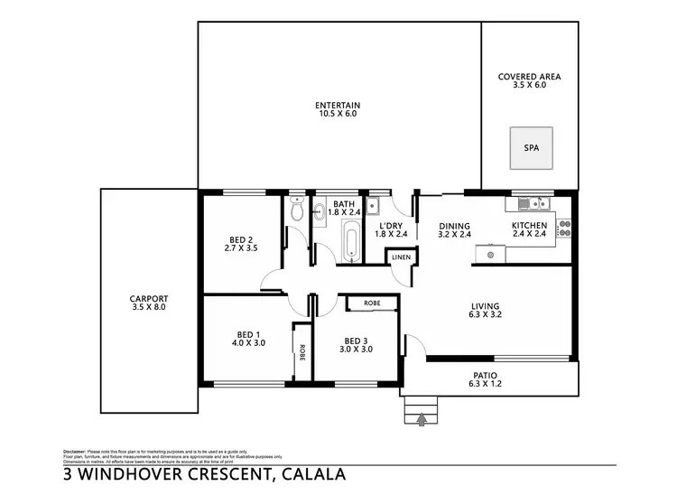 Floorplan of Homely house listing, 3 Windhover Crescent, Tamworth NSW 2340