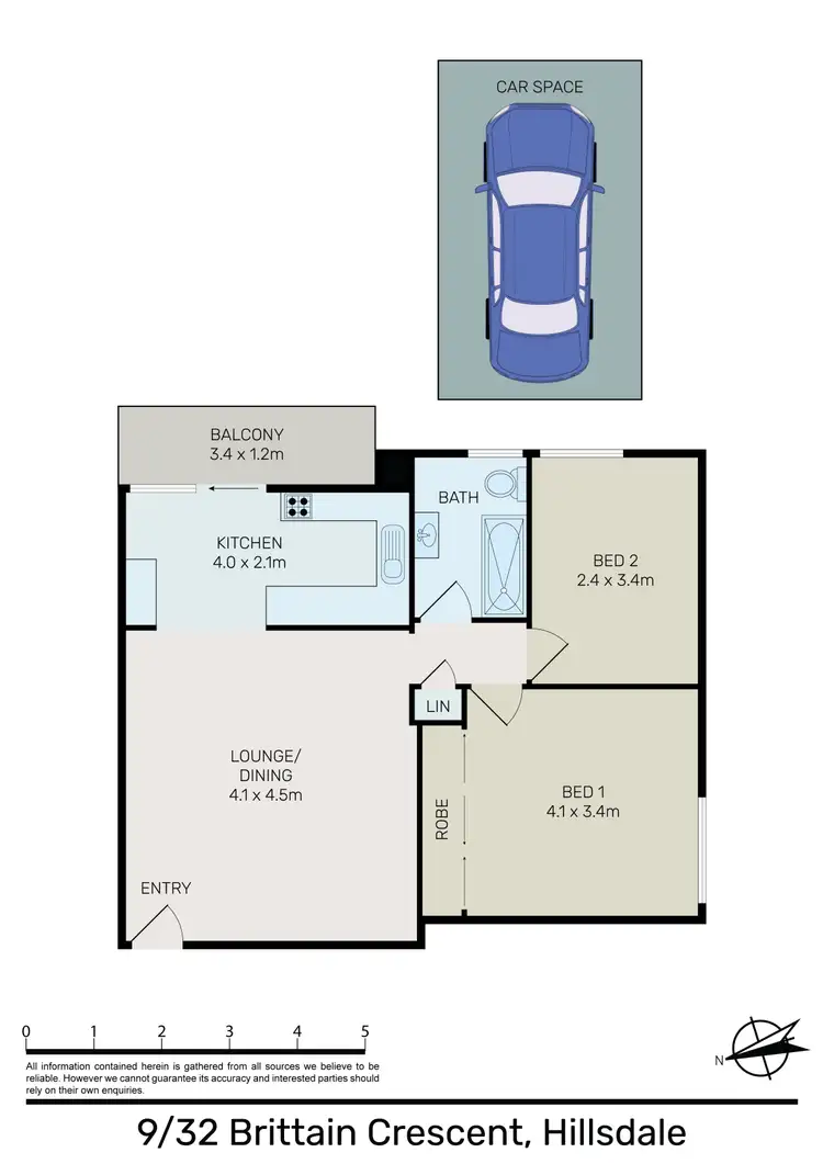 Floorplan of Homely apartment listing, 9/32 Brittain Crescent, Hillsdale NSW 2036