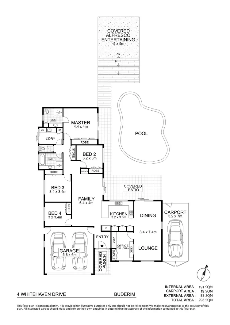 Floorplan of Homely house listing, 4 Whitehaven Drive, Buderim QLD 4556
