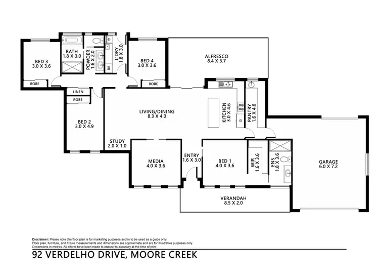 Floorplan of Homely house listing, 92 Verdelho Drive, Tamworth NSW 2340