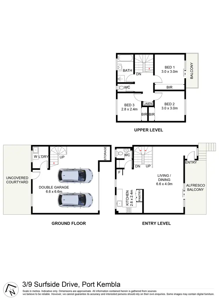 Floorplan of Homely townhouse listing, 3/9 Surfside Drive, Port Kembla NSW 2505
