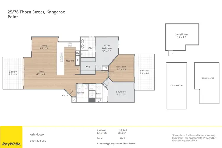 Floorplan of Homely apartment listing, 25/76 Thorn Street, Kangaroo Point QLD 4169