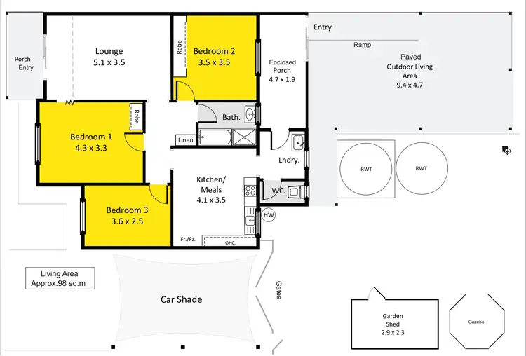 Floorplan of Homely house listing, 5 Belah Street, Renmark SA 5341
