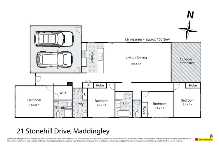 Floorplan of Homely house listing, 21 Stonehill Drive, Maddingley VIC 3340